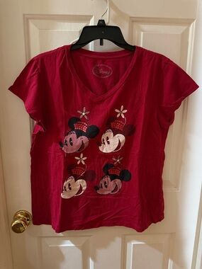 Disney Red Minnie Mouse V-Neck Tee